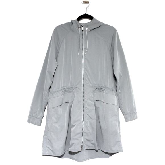 Lululemon Rare Grey Long Windbreaker Jacket Rain Jacket Size 10 - Picture 1 of 15